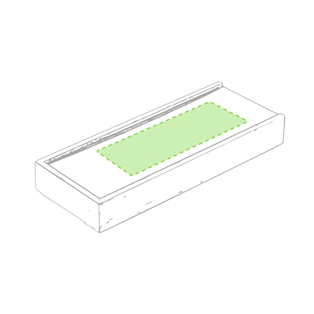 Frente: 140 x 45 mm