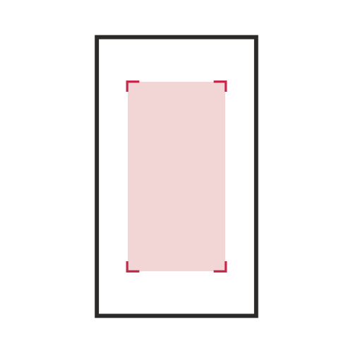 Frente: 200 x 150 mm