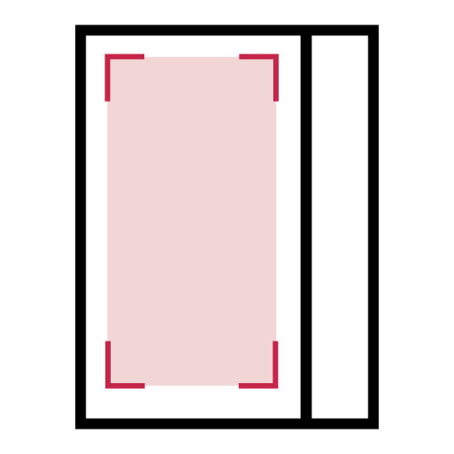 Frente: 60 x 150 mm