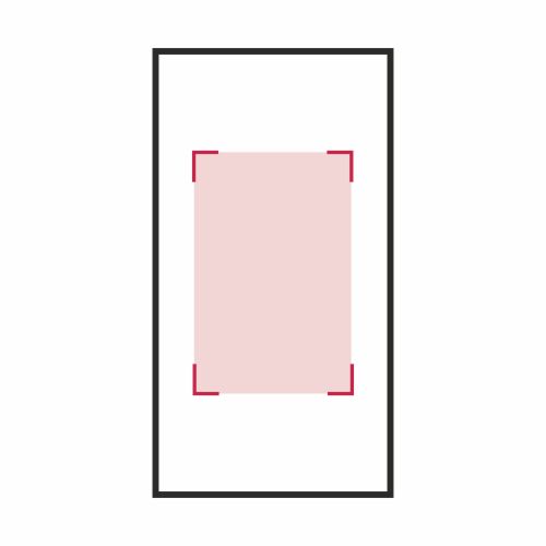 Frente: 350 x 480 mm