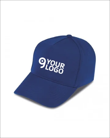 Gorra de 5 paneles en otomán, ligera, visera curva, velcro