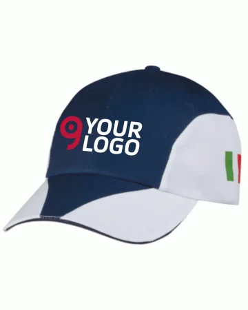 Gorra bicolor de 8 paneles de algodón con visera tipo sandwich