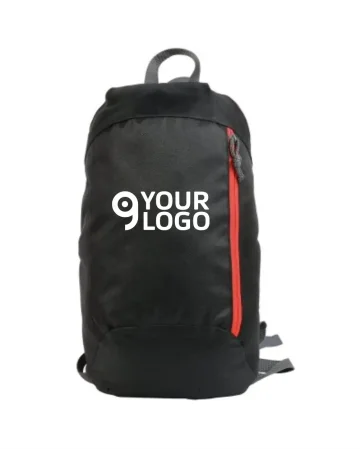 Mochila negra con cremallera