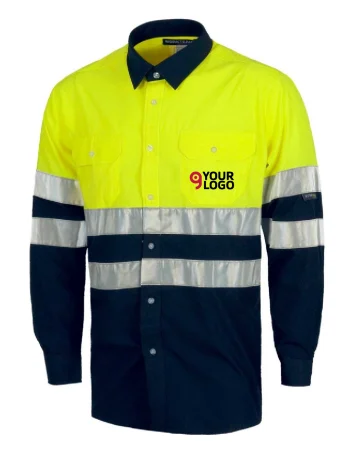 Camisa de alta visibilidad bicolor, mangas largas reflectantes