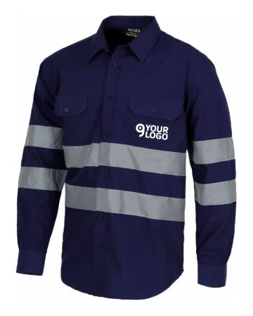 Camisa de trabajo manga larga reflectante regular con cremallera