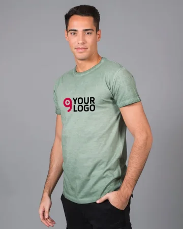 Camiseta de hombre Cardiff, 100% algodón cool dyed, look vintage