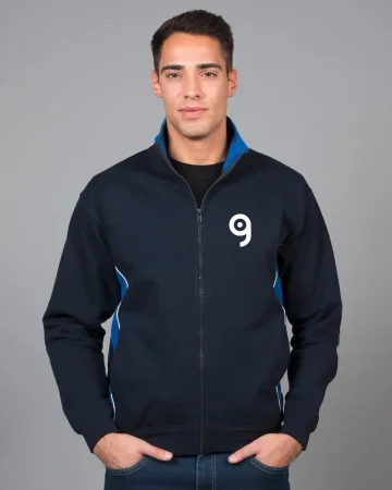 Sudadera Cagliari bicolor fabricada en Italia con cremallera larga, 80