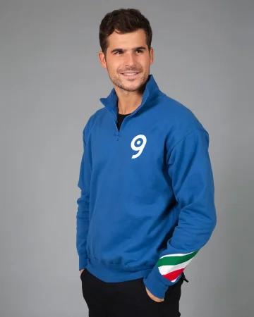 Sudadera Trento con cremallera, manga tricolor, 100% algodón de corte