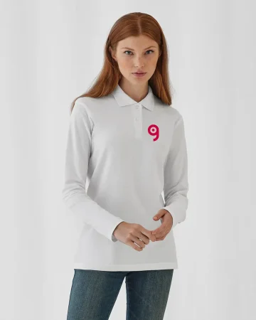 Camiseta de mujer de manga larga de piqué de algodón de 180 g, ajuste regular