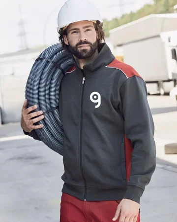 Sudadera de Trabajo para Hombre Negra, Resistente, con Forro, 70% Algo