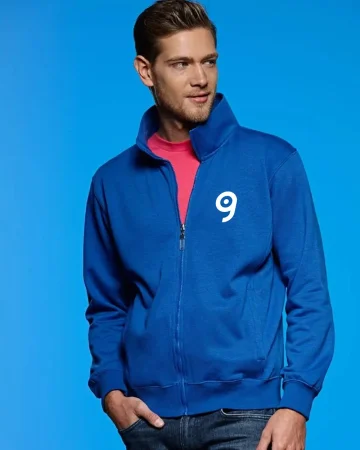 Chaqueta de Hombre en Felpa 80% Algodón Cremallera Regular 300g