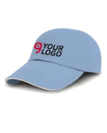 Gorra de algodón de 5 paneles reforzada, visera, cierre de clip