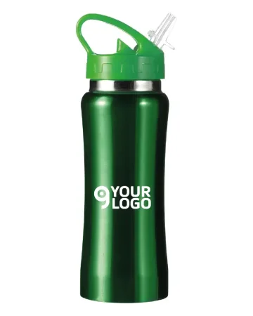 Botella de acero inoxidable de 600 ml | Botón de empuje | Ligera