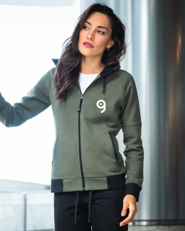 Cleveland Lady Sudadera con Capucha de Mujer con Cremallera 80% Algodó