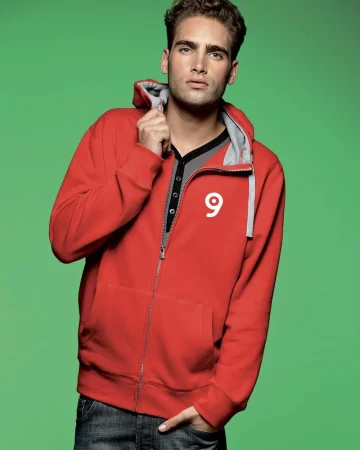 Sudadera con Capucha con Cremallera para Hombre 80% Algodón Regular 28