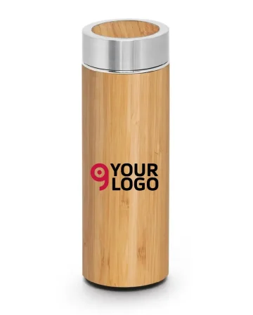 Termo de bambú y acero inoxidable de 430 ml