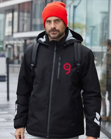 Chaqueta de Trabajo Acolchada, Impermeable, Negra, Hombre