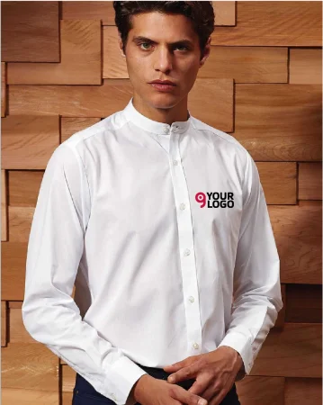 Camisa Unisex Body Fit con cuello coreano