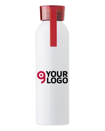 Botella de Aluminio Shaunie de 650 ml en color Plata con tapas de colo