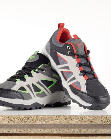 Bota de trekking S3 microfibra negra, suela antideslizante TPR 400g