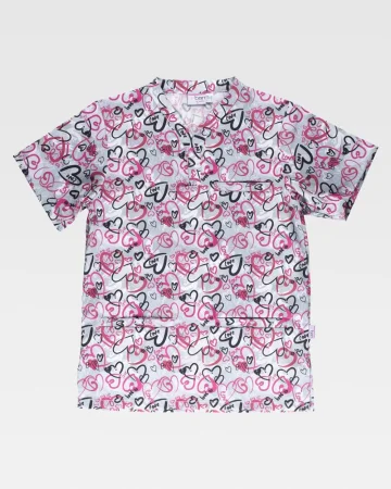 Casaca unisex estampada de corazones no manchable