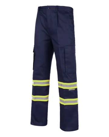 Pantalón recto con bandas reflectantes-fluorescentes