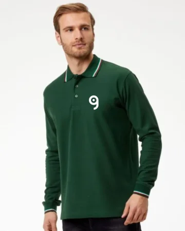 Polo Italia hombre manga larga tricolor, 100% algodón piqué