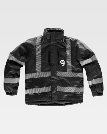 Abrigo impermeable Oxford, acolchado y reflectante