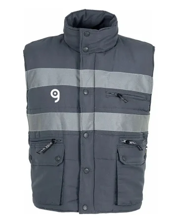 Chaleco acolchado de poliéster con cuello alto y detalles reflectantes
