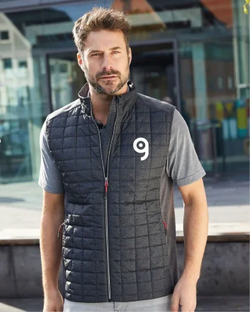 Chaleco híbrido para hombre, mezcla de paño, acolchado, corte regular
