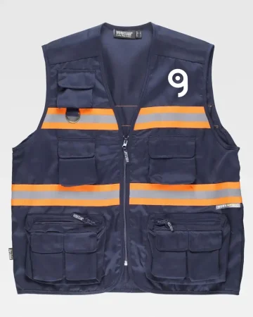Chaleco veraniego WORKSAFE amarillo reflectante con bolsillos y cremal