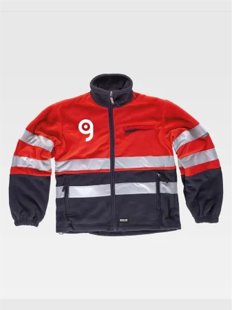Chaqueta de forro polar de alta visibilidad bicolor certificada EN, 10