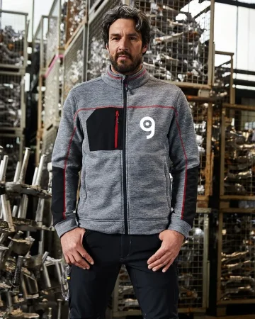 Chaqueta de pile para hombre con cremallera YKK reciclada 80%