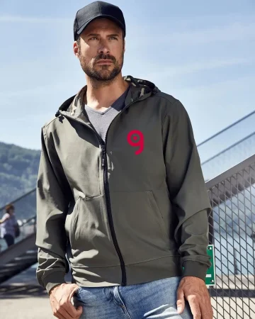 Chaqueta Softshell Hombre, repelente al agua con capucha