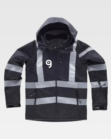 Chaqueta Workshell de poliéster con bandas reflectantes térmicas