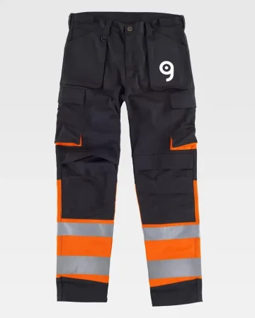 Pantalón de alta visibilidad bicolor WORKSAFE, con múltiples bolsillos
