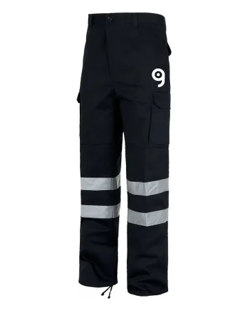 Pantalón de trabajo azul reforzado con rayas reflectantes Fenix