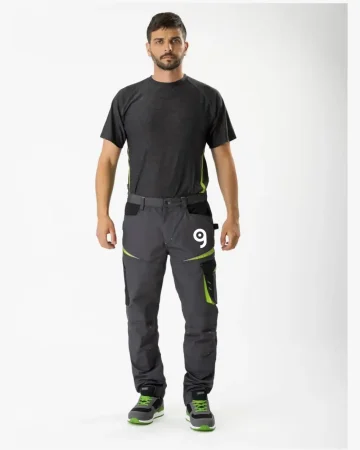 Pantalón de trabajo de lona con múltiples bolsillos y rodilleras inclu