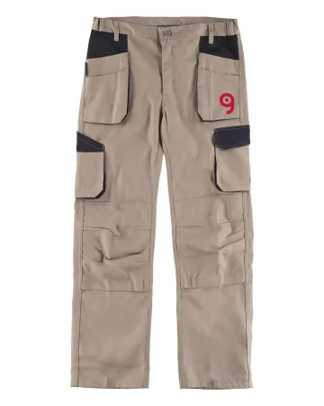 Pantalón de trabajo multibolsillos elástico con rodilleras