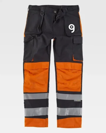 Pantalones de trabajo para hombre con triple costura reflectante