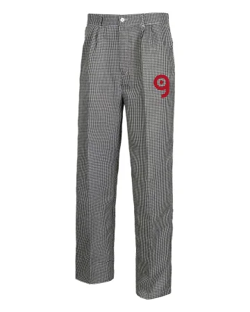 Pantalones unisex grises a cuadros, poliéster recto