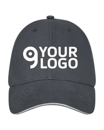 Gorra Darton de 6 paneles de algodón 100% con visera tipo sándwich