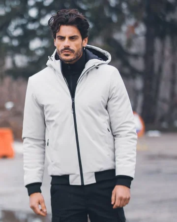 London Heavy Abrigo impermeable hombre plumas suave