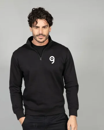 Sudadera Bristol Man con media cremallera, French Terry, Cuello de Tor