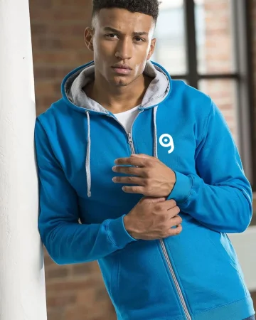 Varsity Zoodie sudadera con capucha y cremallera de doble capa de mezc