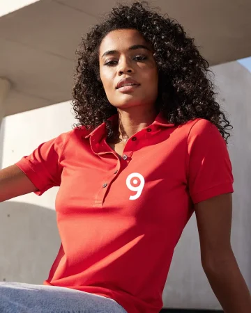 Polo de Mujer de Algodón Mercerizado, Cuello de Punto, Corte Regular F