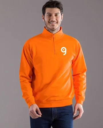 Sudadera con Media Cremallera para Hombre Hecha en Italia 80% Algodón,