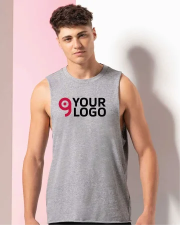 Camiseta sin mangas para hombre con cuello redondo de ajuste regular