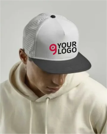 Gorra de 6 paneles plana de poliéster, talla única, ligera