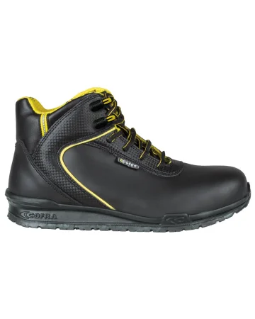 Zapatos de seguridad Bohr S3 negros de cuero con puntera de aluminio